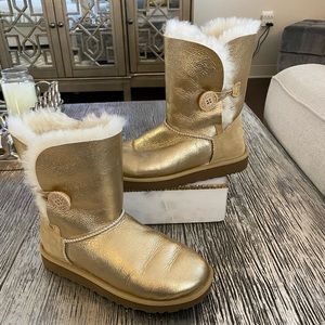 Ugg Bailey Button Gold Boot
